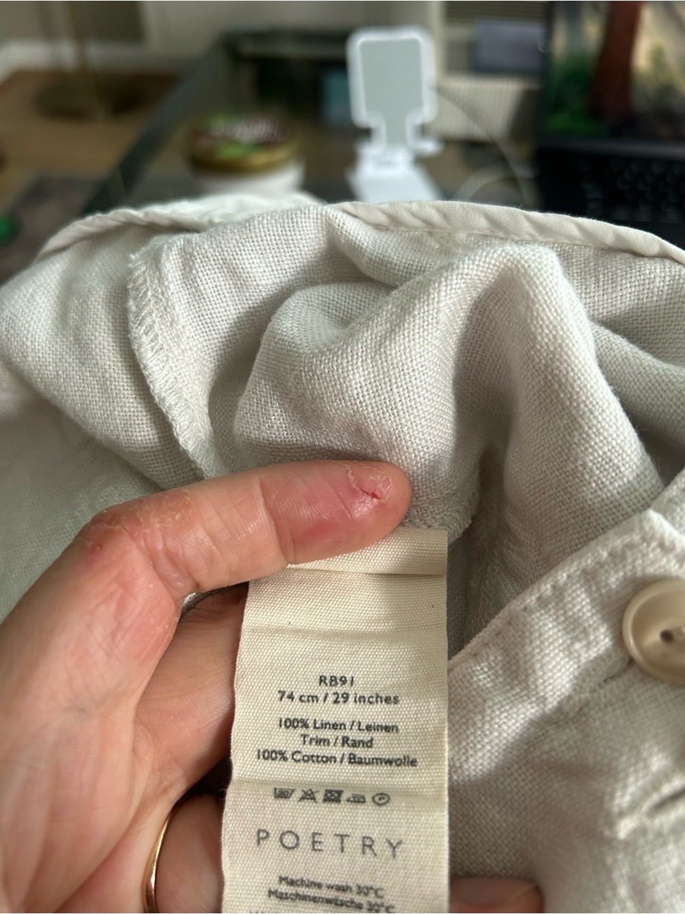 Poetry Heavy-Linen Trousers Ecru size 29 - Picture 15 of 15